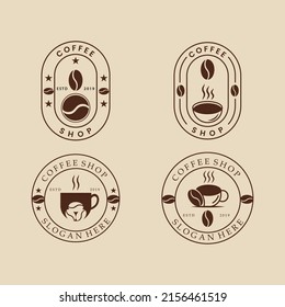 set coffee vintage logo, icon and symbol, with emblem vector illustration design
