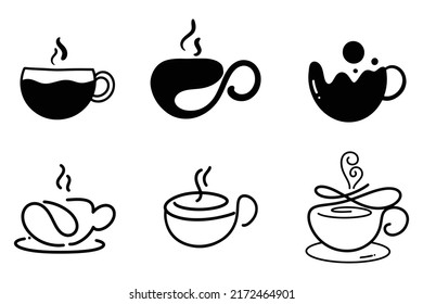 set coffeemug logo icon design