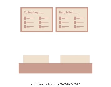 set of an Coffeeshop Interior Illustration