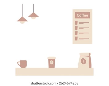 set of an Coffeeshop Interior Illustration