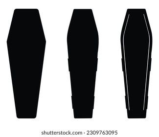 Set of Coffin Silhouette, Coffin Funeral