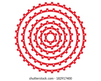 Set of cogs (gears) of different sizes