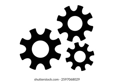 Set of cogwheel icon . Line and glyph gearwheel sign. Outline cogwheel mechanism symbol on white background . gear settings icon. eps 888.