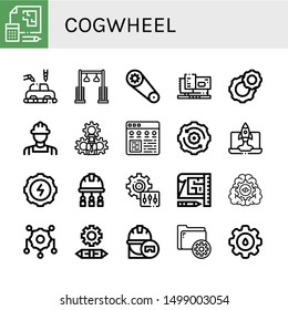 Set of cogwheel icons such as Blueprint, Manufacture, Pulley, Gear, Machinery, Cogwheel, Engineer, Settings, Configuration, Setting, Engineering , cogwheel