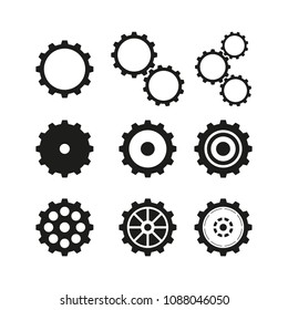 Set of cogwheels icons