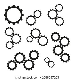 Set of Cogwheels work icons