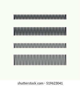 Set coil spring vector icon. Induction spiral electrical symbol. 