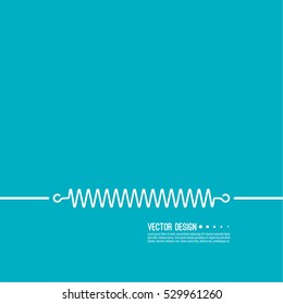 Set coil spring vector icon. Induction spiral electrical symbol. 