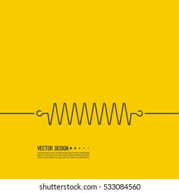 Set coil spring vector icon. Induction spiral electrical symbol. 