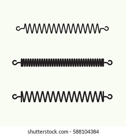 Set coil spring vector icon. Induction spiral electrical symbol. 