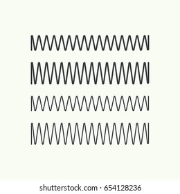 Set coil spring vector icon. Induction spiral electrical symbol. 