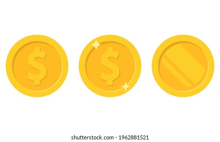 Set of coins icon isolated on white background. Vector illustration. Eps 10.