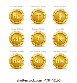 set coins symbol currency. 