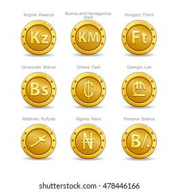 set coins symbol currency. 