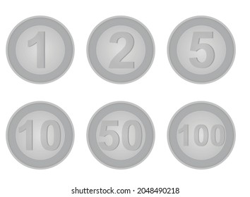 Set of coins. vector illustration