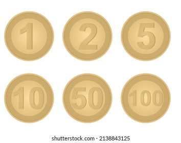 Set Coins Vector Illustration Stock Vector (Royalty Free) 2138843125 ...