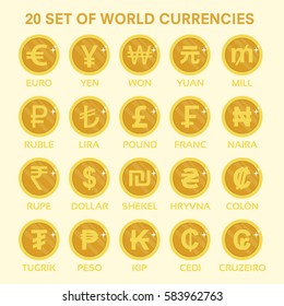 Set Of Coins World Currency