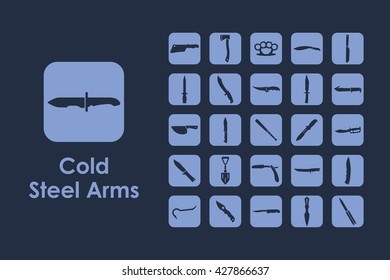 Set of cold arms simple icons