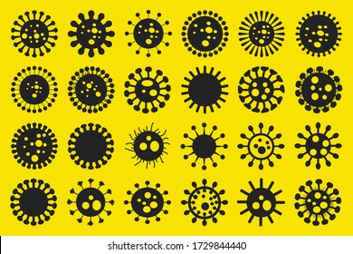 Establecer la ilustración de la colección vector gráfico del virus de la corona en wuhan, infección por el virus de la corona. microbio de virus 2019-naos virus.corona virus.