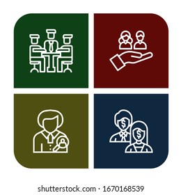Set of collaboration icons. Such as Meeting, Team, Human resources, Shareholder , collaboration icons