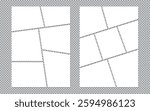 Set of collage grid manga comic storyboard layout. Empty page frame for comic book, photo collage, poster, collage art
