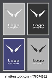 Set of  collar Logo.  Man's style logo in modern trendy flat design. Illustration for clothing shop, atelier, blog. Badge logotype. Business identity element for your company.