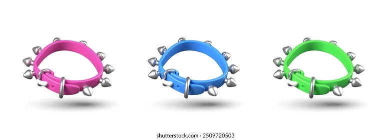 Set of collars of different colors. Decorative elements for home decorators