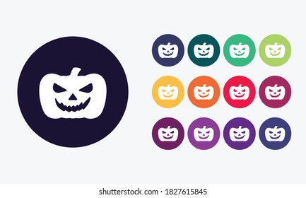 Set collection 13 Halloween pumpkin icon.