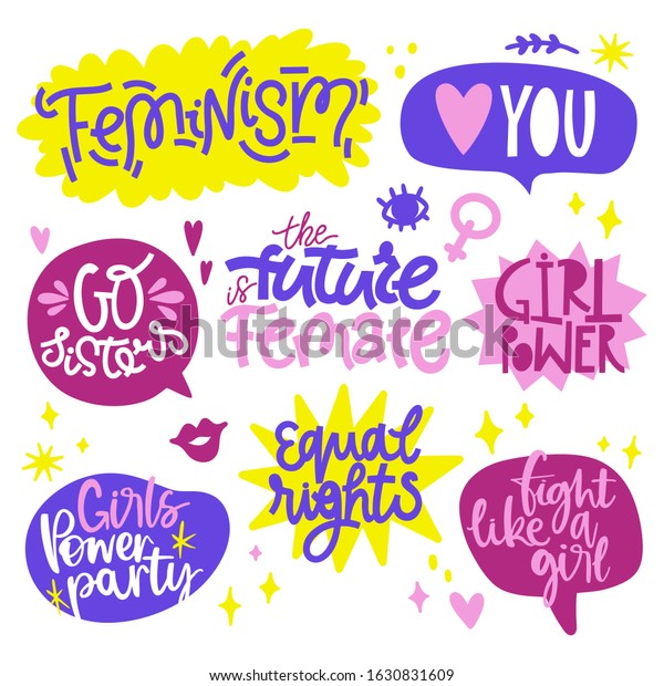 Set Collection 8 Vector Lettering Illustrations Stock Vector (Royalty ...