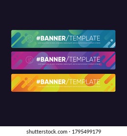 set collection of abstract gradient vibrant banner template for web and social media 