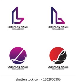 Set collection Abstract L logo Letter Symbol Symbol Firma logotype Vektordesign