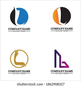 Set collection Abstract L logo letter icon sign company logotype vector design