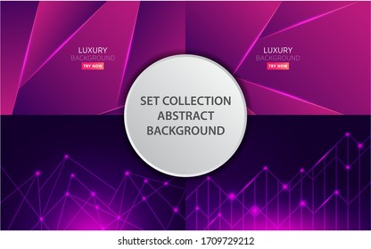 conjunto colección abstracta de fondo vectorial moderno con línea púrpura, plantilla digital ilustración vectorial.