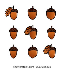Set, Sammlung von Akkorden für den Herbst, Herbstdesign. Vektorsymbole, Illustration.
