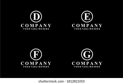 Establecer el diseño del logotipo del alfabeto de la colección