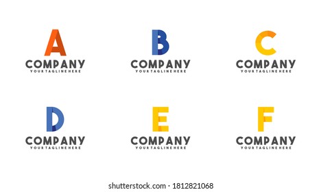 Establecer el diseño del logotipo del alfabeto de la colección