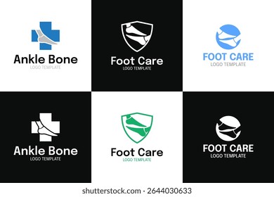 Set collection of ankle bone logo design template vector illustration