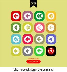 Set collection of arrow icons, vector, illustration