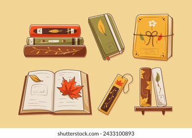 Set Collection Autumn Reading Season Element Design