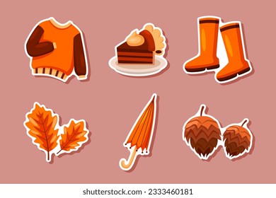 Set Collection of Autumn Sticker