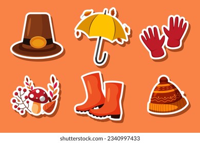 Set Collection of Autumn Sticker