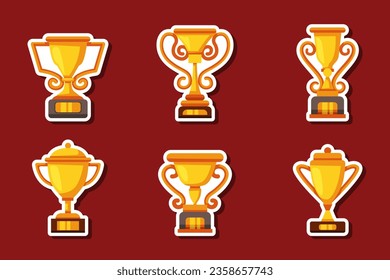 Set Collection of Award Cup Sticker