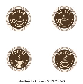 Set collection badges coffee logo vintage