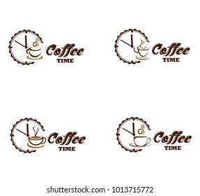 Set collection badges coffee logo vintage