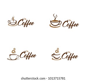 Set collection badges coffee logo vintage