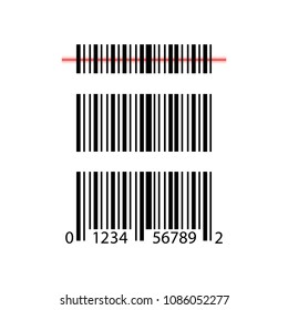 Set, collection of barcode icons isolated on white background.