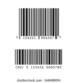 Set, collection of barcode templates isolated on white background.
