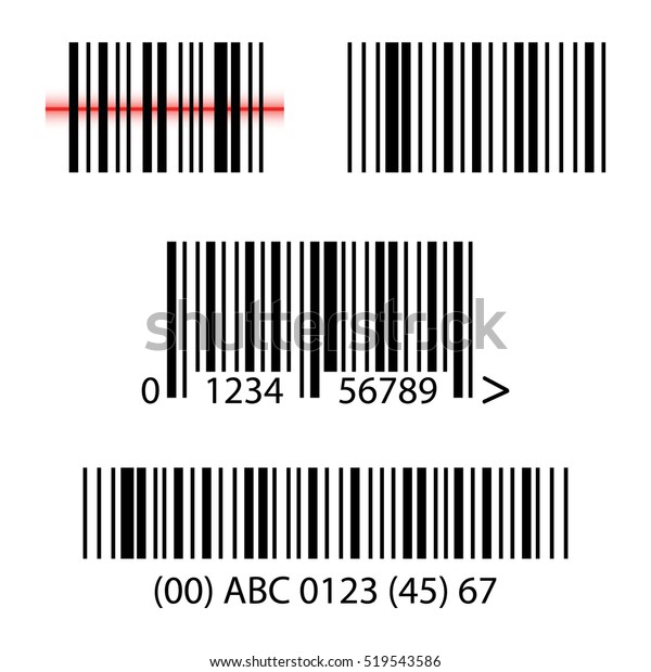 Set,\
collection of barcodes isolated on white\
background.