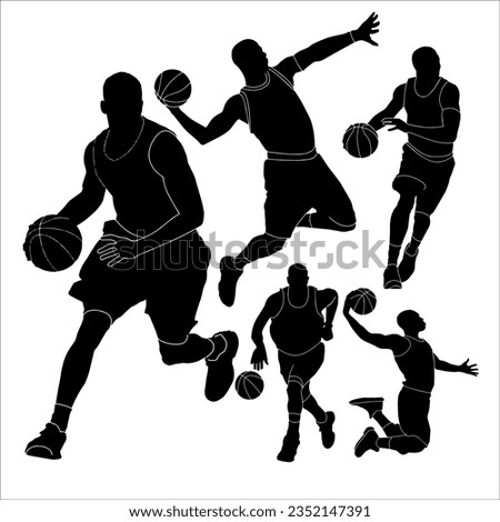 Set of collection basketball silhoutte