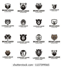 Set collection bear logo design